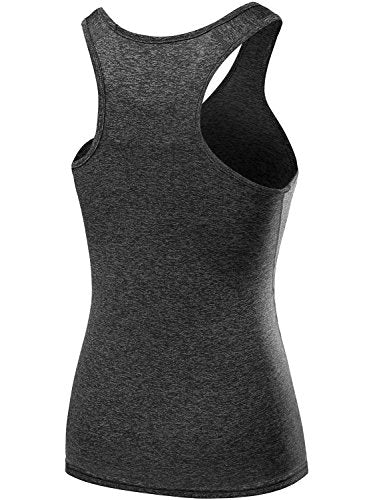 NELEUS Women's 3 Pack Compression Workout Long Tank Top,Black,Grey,White,3XL